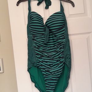Striped One Piece Swimsuit